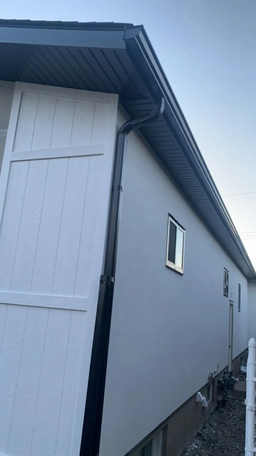 Gutter system installed on an Alberta home